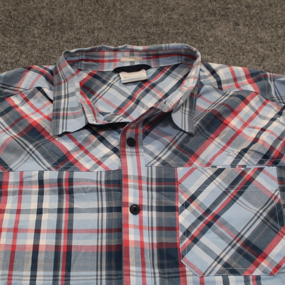 Columbia Sportswear Company Plaid Short SL Button Up Shirt Mens‎ XL Regular Fit